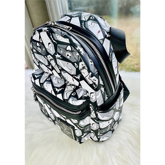*NEW EXCLUSIVE* Loungefly Nightmare Before Christmas Coffin AOP Mini Backpack - Picture 3 of 10